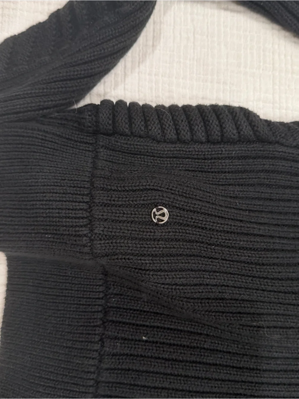 lululemon athletica Black Ribbed Knit Hooded Vest